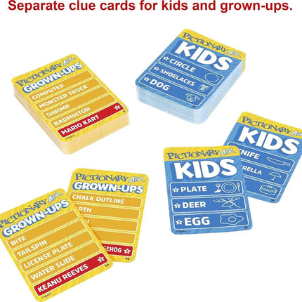 Mattel Games Pictionary Air Kids Vs. Grown-Ups Family Game for Game Night with Light Pen and Clue Cards, Connect to Smart Devices