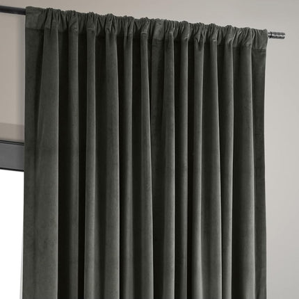 HPD Half Price Drapes Blackout Curtain Signature Velvet-Extra Wide VPCH-VET1220-84 (1 Panel), 100 X 84, Gunmetal Grey, Polyester Blend, 100 in x 84 in