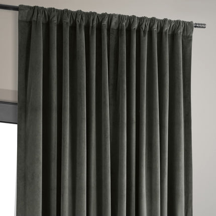 HPD Half Price Drapes Blackout Curtain Signature Velvet-Extra Wide VPCH-VET1220-84 (1 Panel), 100 X 84, Gunmetal Grey, Polyester Blend, 100 in x 84 in
