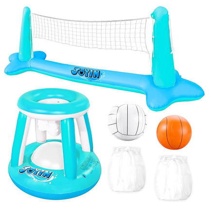 JOYIN Inflatable Pool Float Set Volleyball Net & B