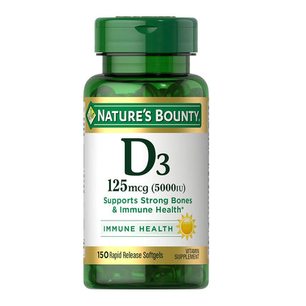 Nature's Bounty Vitamin D3 5000 IU, 150 Softgels