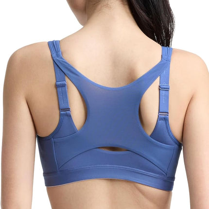 Champion Women's Sports Bra, Motion Control Front-Zip, High-Impact Maximum Support, Breathable, Moisture-Wicking, Coastal Fjord, 42C