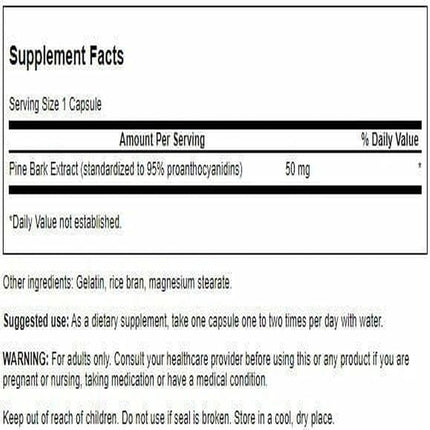 Swanson Superior Herbs Pine Bark Extract 50mg 100 Caps