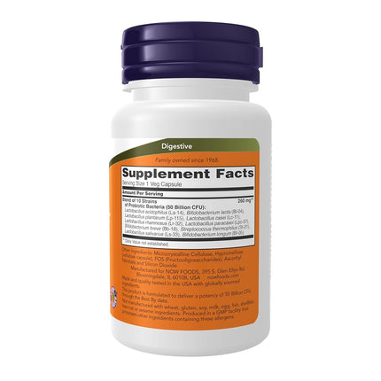 NOW Probiotic-10 50 Billion,50 Veg Capsules