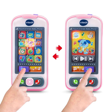VTech Touch & Swipe Baby Phone - Pink