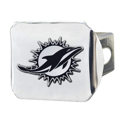 FanMats 15602: Miami Dolphins Chrome Metal Hitch Cover with Chrome Metal 3D Emblem
