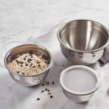 Le Creuset 3-piece Stainless Steel Mixing Bowl Set with lid, 41901000010000