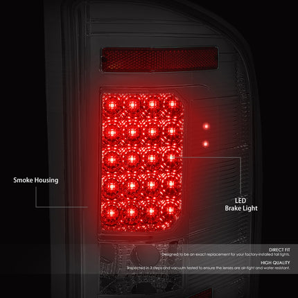 DNA MOTORING TL-CSIL07-LED-CH-SM Conjunto de luces traseras LED lado del conductor y del pasajero [Compatible con Chevy Silverado 1500 2500 HD 3500 HD de 07-14]