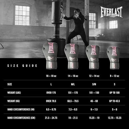 Everlast Unisex Elite Training Gloves Grey/Pink 12oz