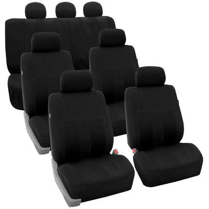 FH GROUP FH-FB036217 Striking Striped Seat Covers Black Color - Fit Most Car, Truck, Suv, or Van