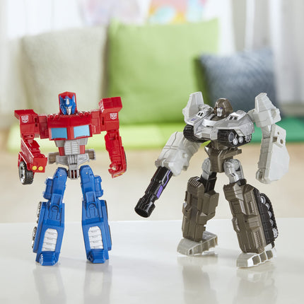 Transformers Juguetes Héroes y Villanos Optimus Prime y Megatron Paquete de 2, 17.5 cm, Figuras de Acción Para Niños y Niñas de 6 Años en Adelante