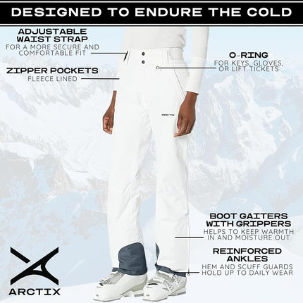 Pantalon de neige isolé Arctix pour femme, blanc, entrejambe 4X/27 po.