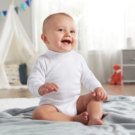 Paquete de 2 mamelucos de cuello alto de manga larga para bebé-niños Gerber, color blanco, 24 meses