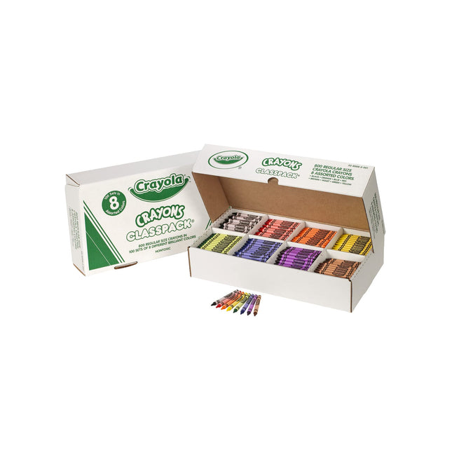 Classpack Regular Crayons, 8 Colors, 800/BX