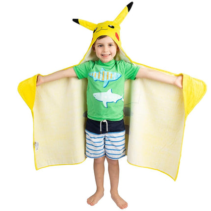 Franco Pokemon Pikachu Bath/Pool/Beach Soft Cotton Terry Hooded Towel Wrap, 24" x 50" Kids