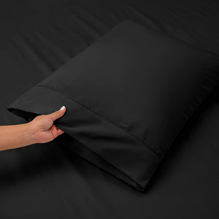 Nestl Extra Deep Pocket Sheets - Fits Mattress 18-24 Inches Deep, Extra Deep Pocket King Size Sheets Sets, 4 Piece King Size Sheets, King Sheets Deep Pocket, Black Sheets