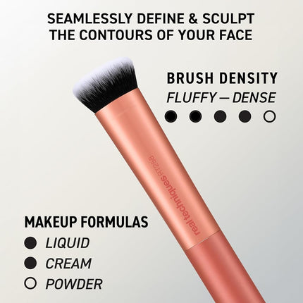 Real Techniques Face Base Makeup Brush Kit, For Concealer, Foundation, & Contour, Works With Liquid, Cream & Powder Products, Staples For Blending & Buffing, 4 Piece Set