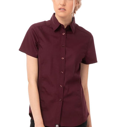 Chef Works Women's Universal Shirt, Merlot, Medium