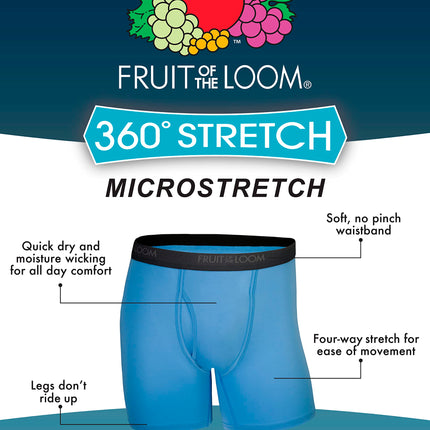 Fruit of the Loom Men's Micro-stretch Boxer Briefs, Boxer Brief - 5 Pack Assorted Colors, S UK