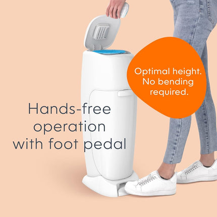 Playtex Diaper Genie Complete Assembled Diaper Pail with Odor Lock Technology & 1 Full Size Refill, White (1 Pail and 1 Refill per Unit)