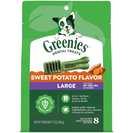 Greenies Canine Large Dental Dog Treats Sweet Potato 340G Bag