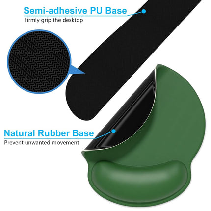 Dapesuom Keyboard Wrist Rest and Mouse Pad with Wrist Support, Cute Memory Foam Cushion for Keyboard and Mouse Set, Ergonomic Pad Rests with Non Slip Base for Easy Typing & Pain Relief, Forest Green