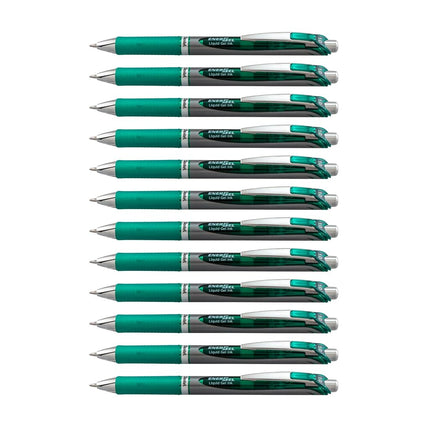 Pentel BL80 EnerGel XM Retractable Gel Rollerball, 1.0mm Tip, Green ink (Pack of 12)