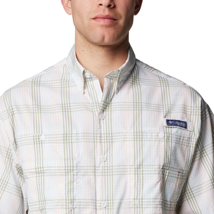 Columbia Men's Super Tamiami Short Sleeve Shirt, Smokey Sage All Over Gingham, X-Large