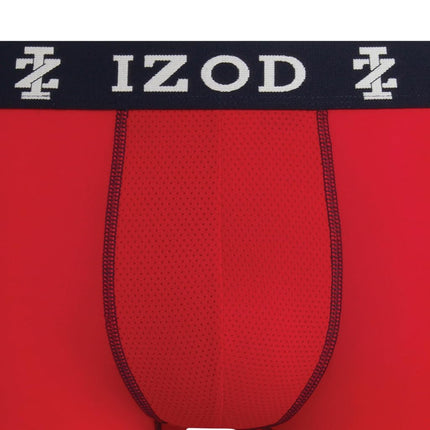 IZOD Mens Boxer Briefs - 6 Pack Ultra Soft Stretch Performance Mens Underwear Boxers with No Fly Contour Pouch, 6" Inseam, Pompeian Red/Navy Blazer/Grey/Green/Coronet Blue, Large