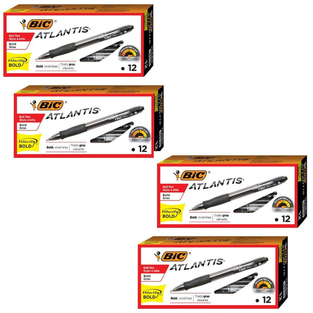 BIC Atlantis Velocity Bold Retractable Ball Pen, B