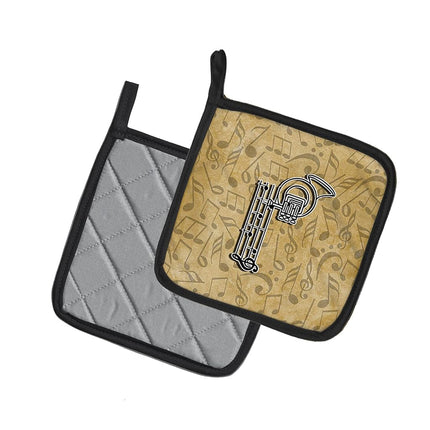 Caroline's Treasures Lettre P Instrument de Musique Alphabet Paire de Maniques CJ2004-PPTHD, Tissu, Multicolore