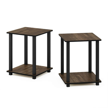 Furinno SIMPLISTIC Set of 2, 2-Tier Side Table, Columbia Walnut