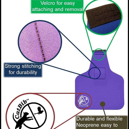 Collar para gatos CatBib que salva aves, evita que los gatos cacen y maten aves, babero colorido anticanino para salvar aves y otros animales salvajes (grande, morado)