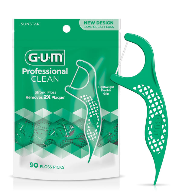 GUM Professional Clean Flossers, Fresh Mint, On-th
