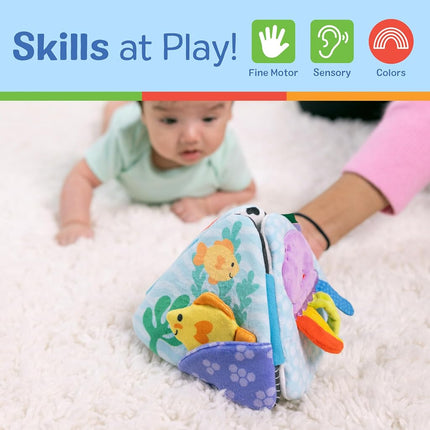 Melissa & Doug Ocean Tummy Time Triangle Infant Baby Toy, Soft Sensory Play with Textures, Mirror, Floor Toy for Newborns to Ages 6 Months, 11.5 x 8.1 x 1.25
