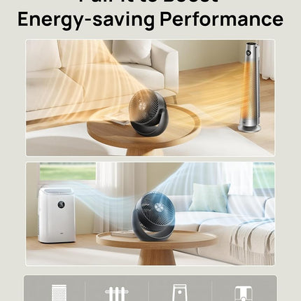 Dreo Desk Fan for Bedroom, 11 Inch Table Fans, 60ft Strong Airflow, 120° Vertical Manual, 3 Speeds, 28dB Quiet Air Circulator Fan，Black