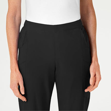 WonderWink Tall Size Women's Flat Front Cargo Pant, Black, 4X-Large