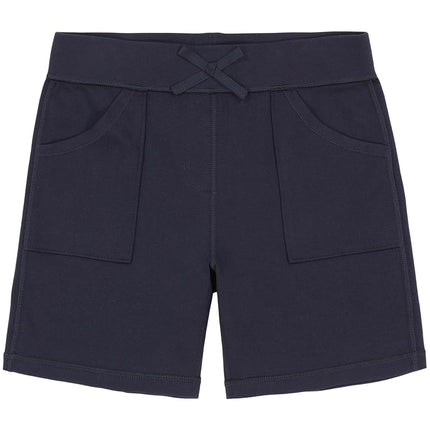 Nautica Girls' School Uniform Sensory-Friendly Soft Pull-on Short, Navy, 4