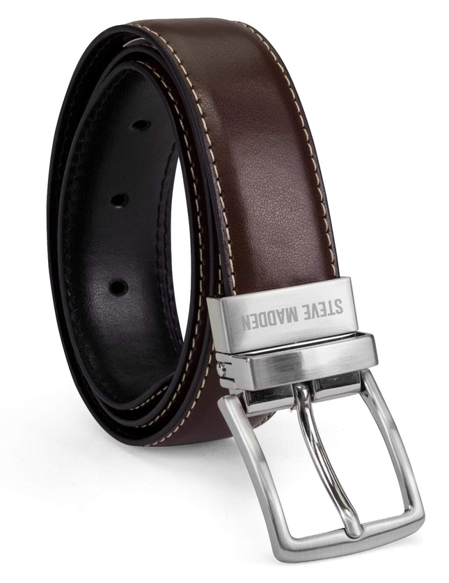Steve Madden Boys' Reversible Belt for Kids, Brown