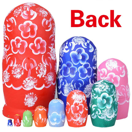 YAKELUS 10pcs Russian Nesting Dolls Matryoshka handmade1051