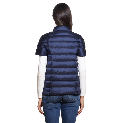 Doudoune matelassée sans manches pour femme Martha Stewart, Veste légère à manches courtes avec poches, Manteau d'hiver chaud, Bleu marine, Très grand