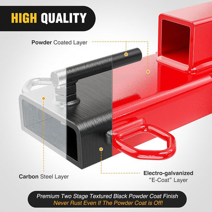 Nilight Forklift Trailer Hitch Attachment Fits 2 Inch Receiver Clamp on Pallet Fork Trailer Towing Adapter with Safety Chain & 5/8” Hitch Pin Clip Red
