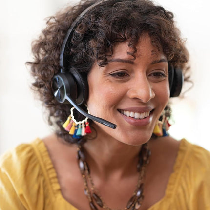 Poly Voyager 4320 UC Wireless Headset & Charge Stand -Noise-Canceling Boom Mic - Connect PC/Mac/Mobile via Bluetooth - Works w/Teams, Zoom, & More