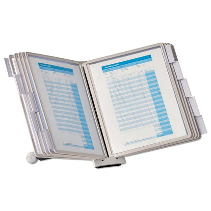 DURABLE Sherpa 10-Panel Desktop Reference System, Gray Borders (554210)