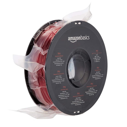 Amazon Basics TPU 3D Printer Filament, 1.75 mm, Red, 1 kg Spool (2.2 lbs)