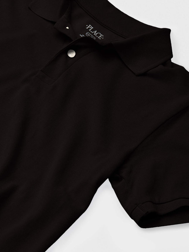 The Children's Place Boys Multipack Short Sleeve Pique Polo, Black, XX-Large