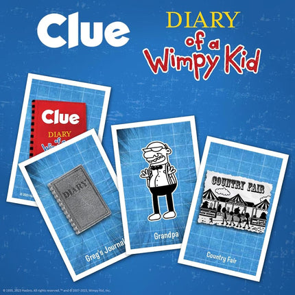 CLUE: Diary of a Wimpy Kid | Solve the Mystery in This Collectible Clue Game Featuring Characters & Locations from the Popular Book Series Diary of a Wimpy Kid | Officially-Licensed Diary of a Wimpy