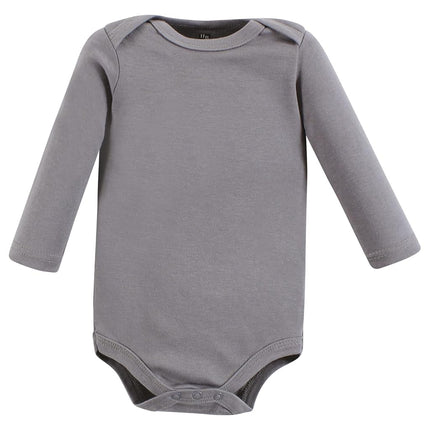 Hudson Baby Lot de 3 bodies en coton à manches longues pour bébé garçon, motif ourson brun, 6-9 mois