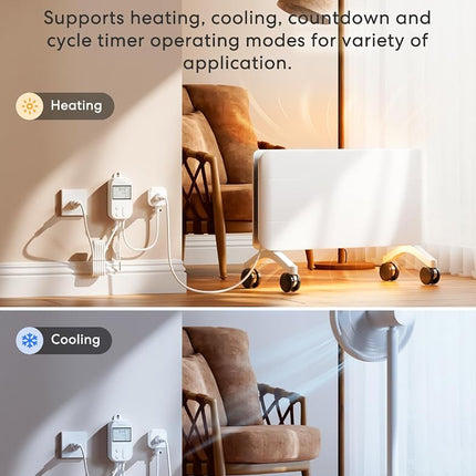 meross - Smart Temperature Controller Thermostat for Heating Control Monitor, Cooling 120V, 15A, 1800W, Works with Apple Home, Alexa, Google Home for crafting