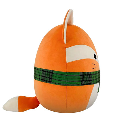 Squishmallows Amazon Exclusive Holiday Fox 14'' Plush - Orange Fox with Plaid Scarf | Collectable Cute Plush Toy, Cuddly Toys for Children, Soft Toys, Christmas Teddies Suitable for Girls and Boys